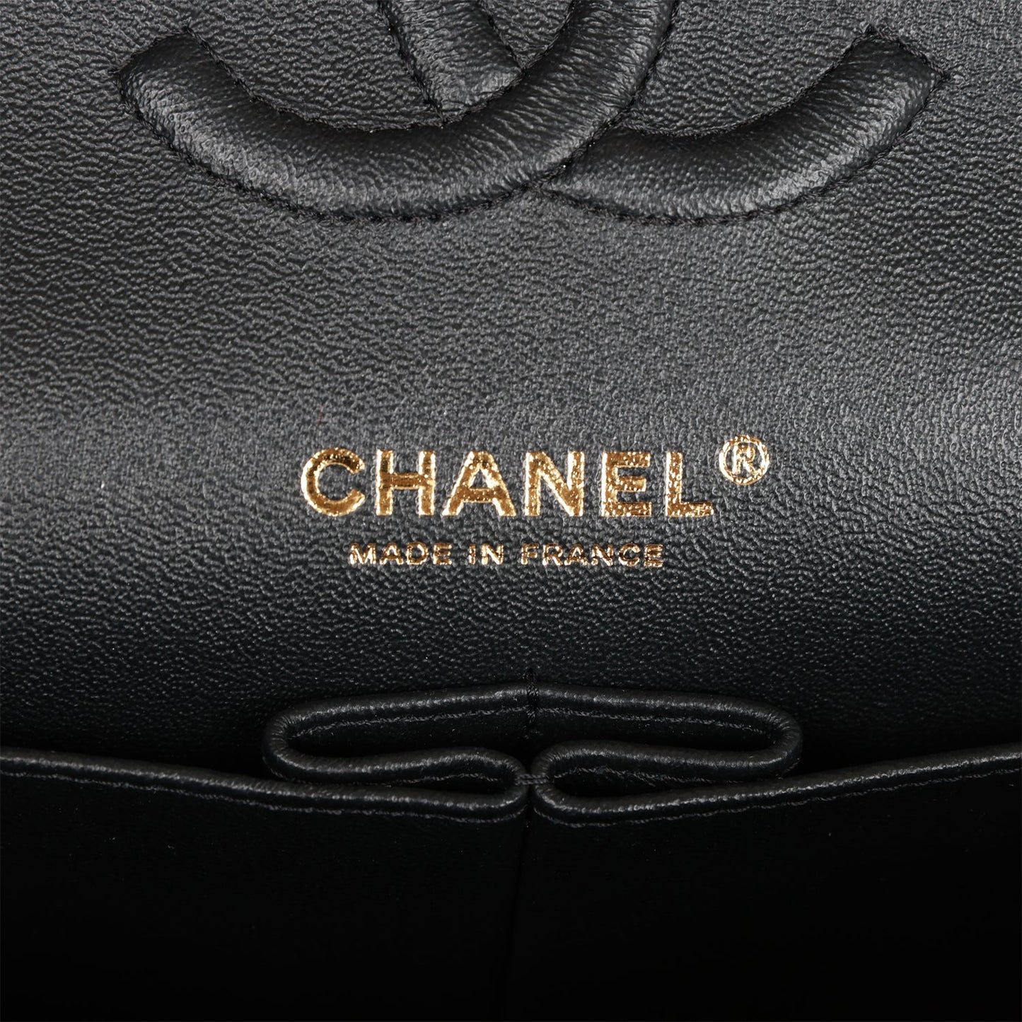 Chanel Medium Classic Double Flap Bag Black Patent Light Gold Hardware
