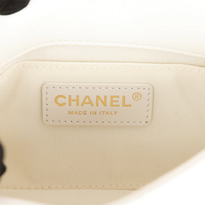 Chanel Flap Bag Imitation Pearl White Lambskin Light Gold Hardware