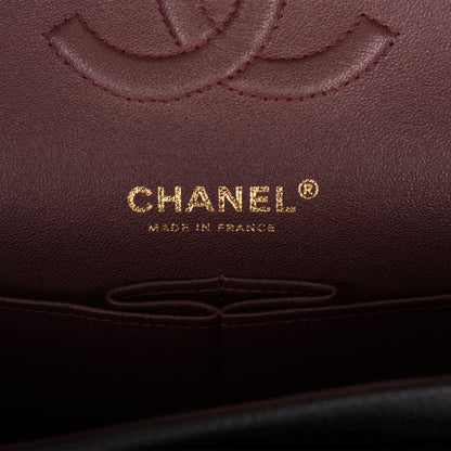 Chanel Medium Classic Double Flap Bag Black Quilted Caviar Gold Hardware