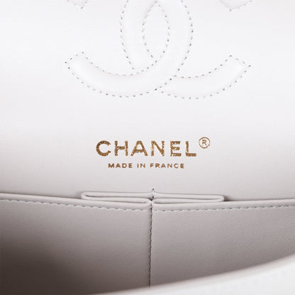 Chanel Small Classic Double Flap Grey Caviar Light Gold Hardware