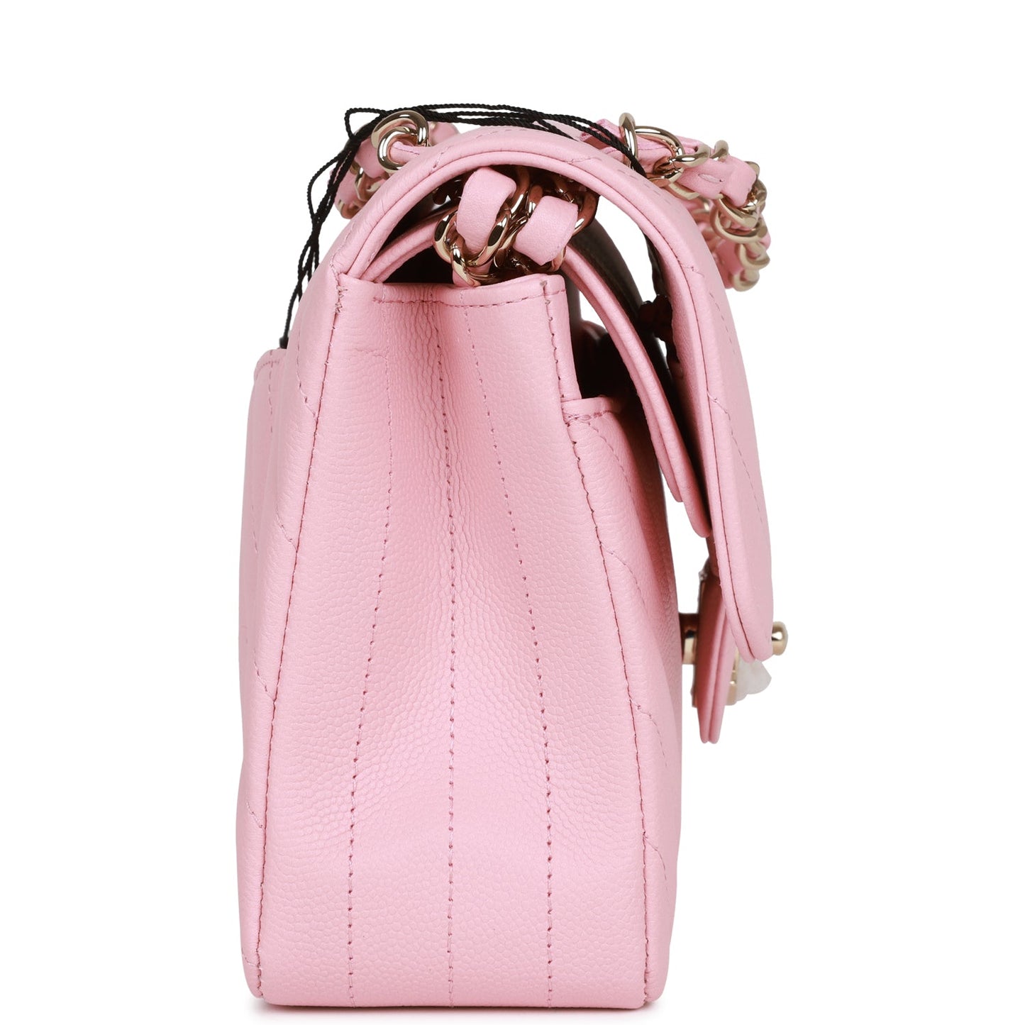 Chanel Small Chevron Classic Double Flap Pink Calfskin Light Gold Hardware
