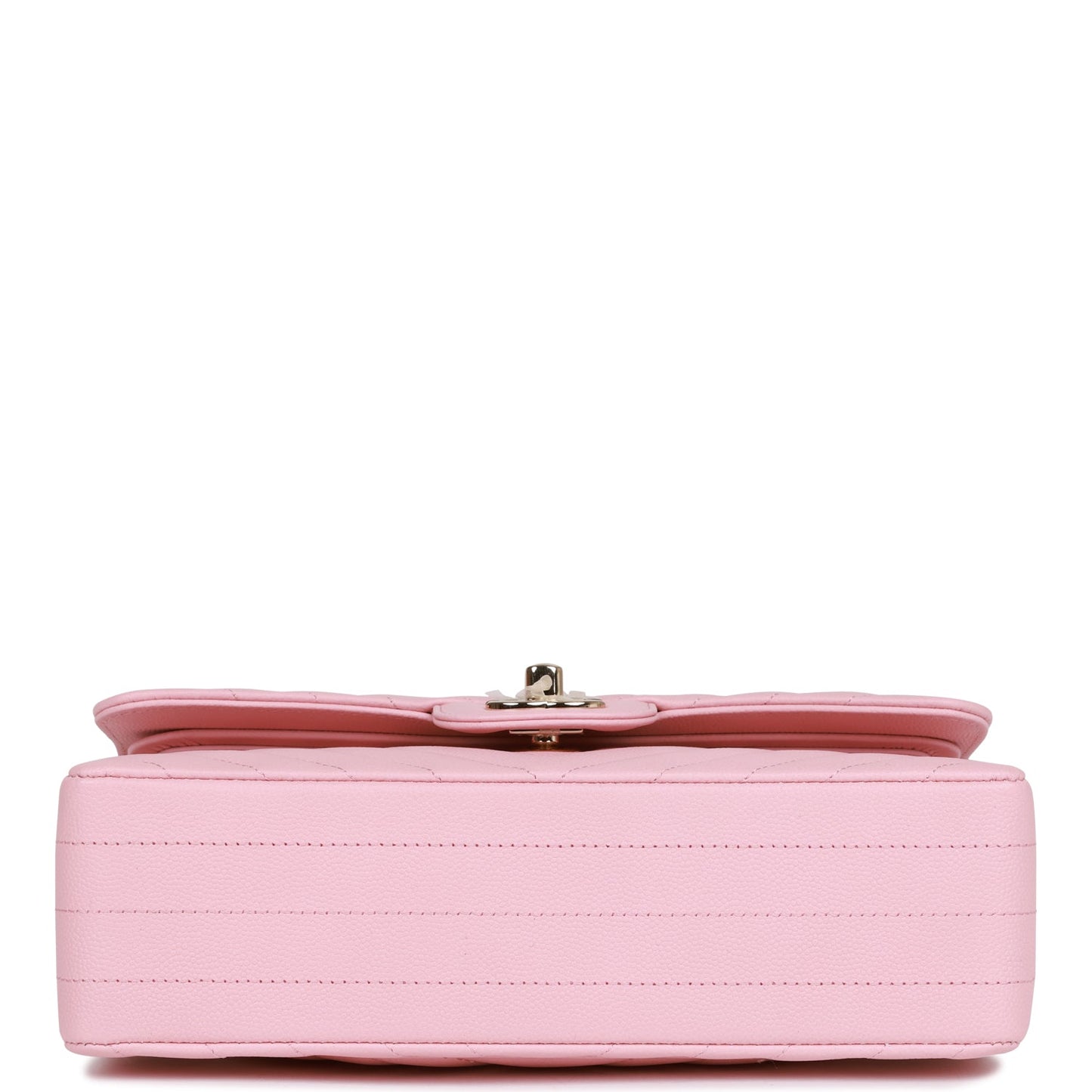 Chanel Small Chevron Classic Double Flap Pink Calfskin Light Gold Hardware