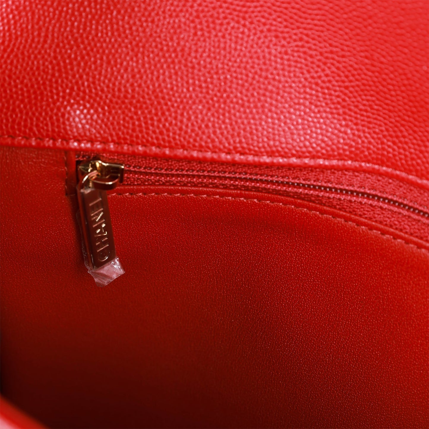 Chanel Flap Clutch Bag Red Caviar Light Gold Hardware