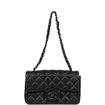 Chanel Mini Rectangular Flap Bag SO Black Lambskin Black Hardware