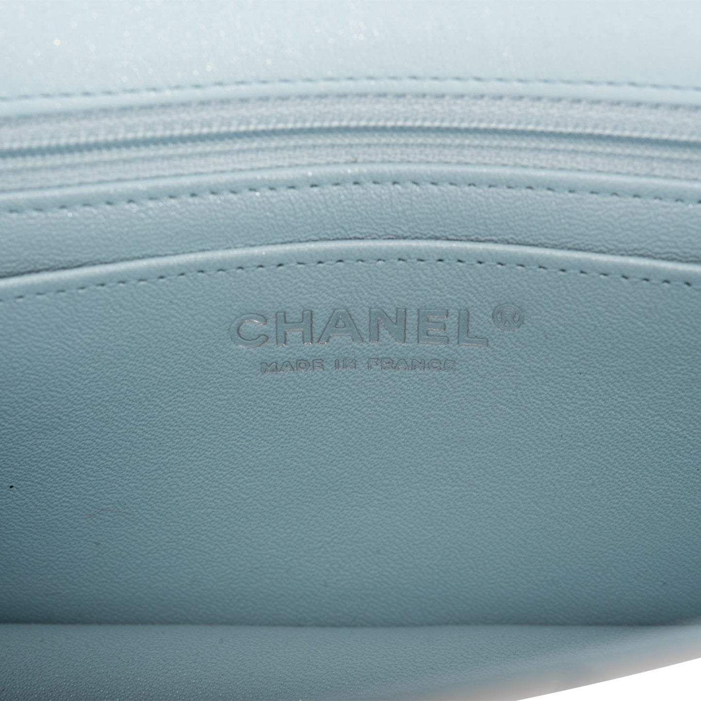Chanel Mini Rectangular Flap Bag Blue Metallic Ombre Lambskin Silver Hardware