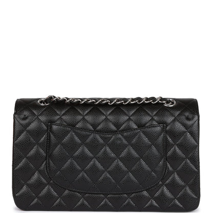 Chanel Medium Classic Double Flap Black Caviar Silver Hardware