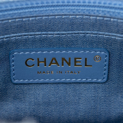 Chanel Pearl Crush Mini Square Flap Bag Denim Antique Gold Hardware