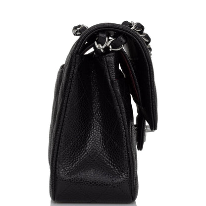 Chanel Small Classic Double Flap Black Caviar Silver Hardware