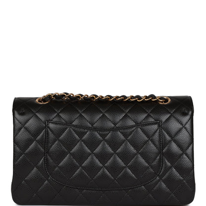 Chanel Medium Classic Double Flap Bag Black Quilted Caviar Gold Hardware
