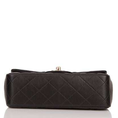 Chanel Mini Rectangular Flap Bag Black Lambskin Light Gold Hardware