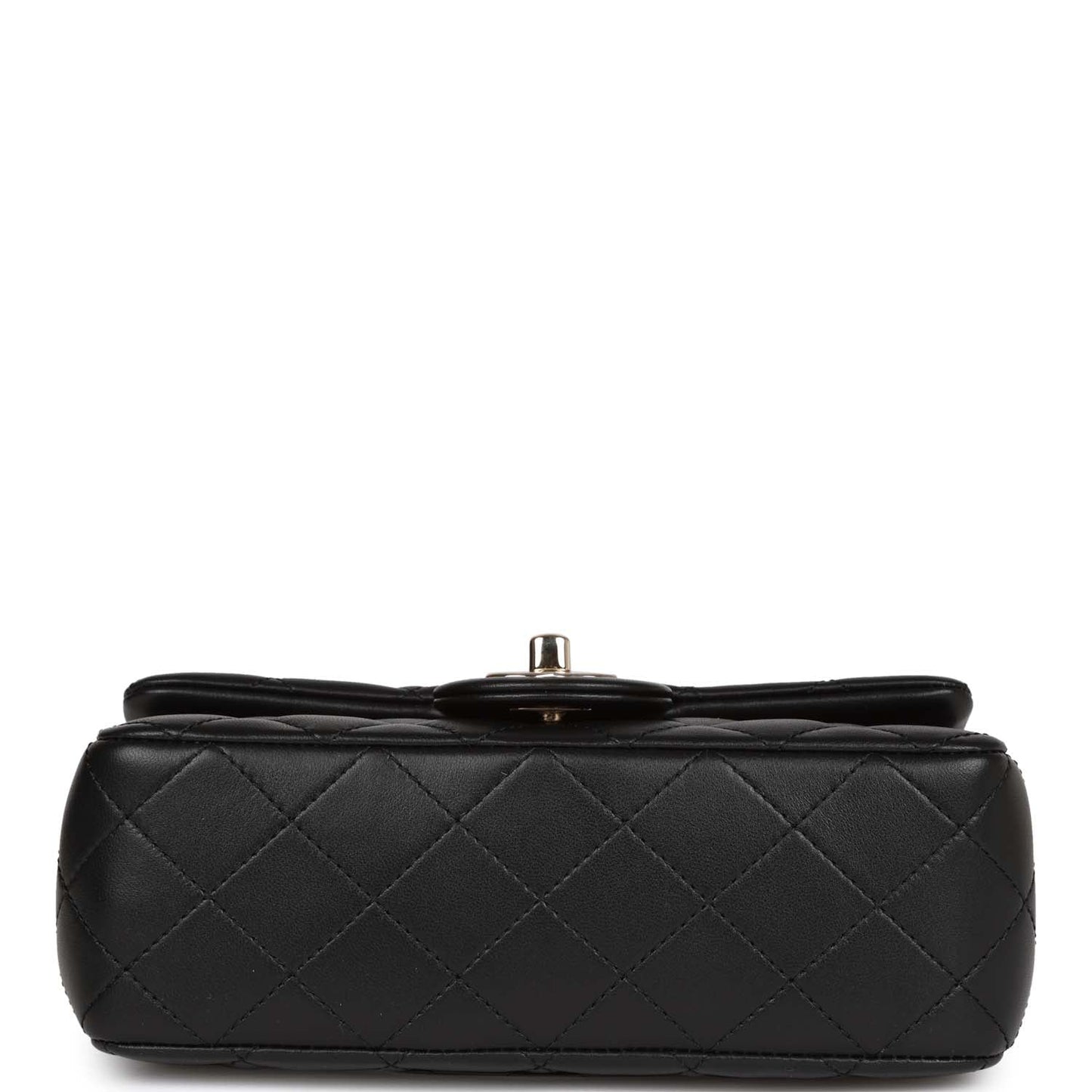 Chanel Pearl Crush Mini Rectangular Flap Bag Black Lambskin Light Gold Hardware