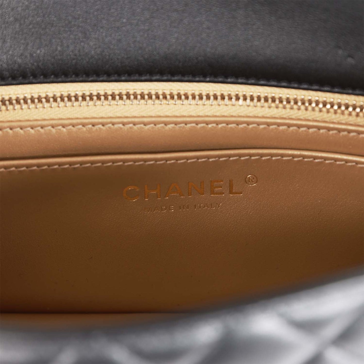 Chanel Pearl Crush Mini Rectangular Flap Bag Black Lambskin Light Gold Hardware