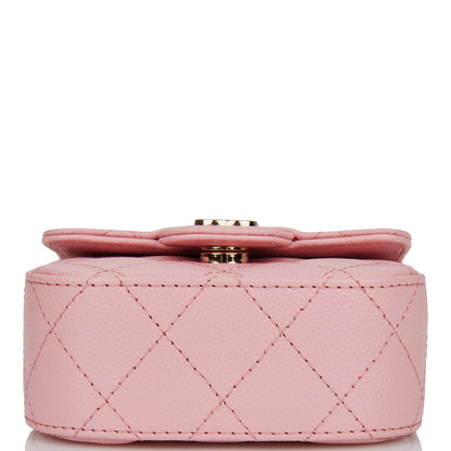 Chanel Mini Clutch With Chain Bag Pink Caviar Gold Hardware