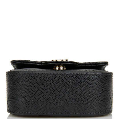 Chanel Mini Clutch With Chain Bag Black Caviar Gold Hardware