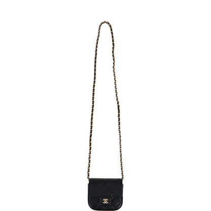 Chanel Mini Clutch With Chain Bag Black Caviar Gold Hardware