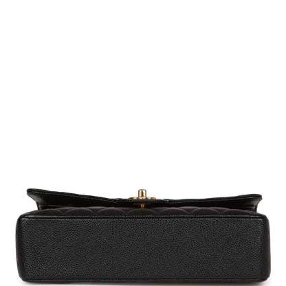 Chanel Medium Classic Double Flap Bag Black Caviar Gold Hardware