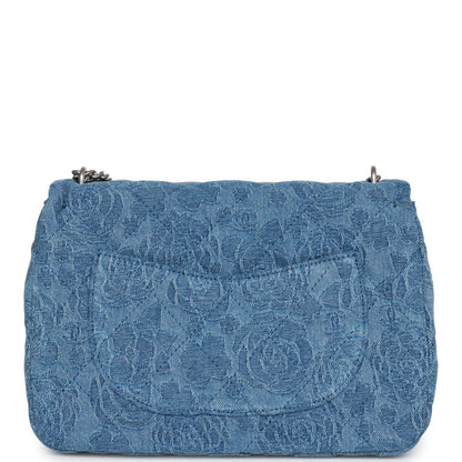 Chanel Medium Sweetheart Crush Flap Bag Denim Brocade Aged Silver Hardware
