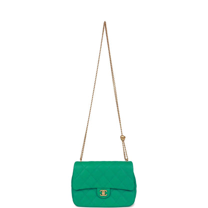 Chanel Medium Sweetheart Crush Flap Bag Green Caviar Antique Gold Hardware