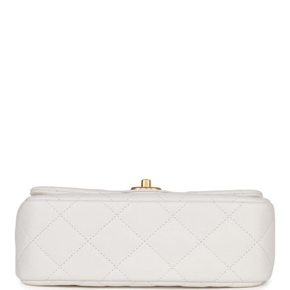 Chanel Medium Sweetheart Crush Flap Bag White Caviar Antique Gold Hardware