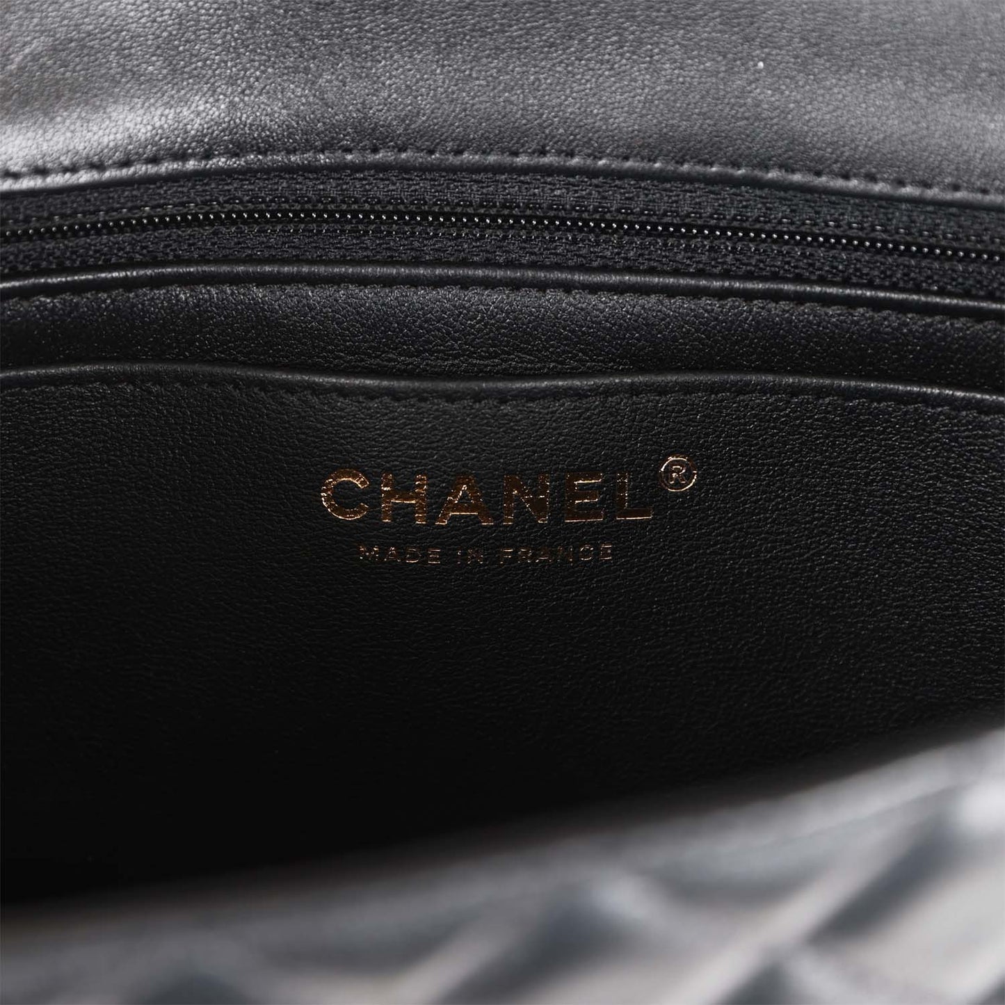 Chanel Mini Rectangular Flap Bag Black Lambskin Light Gold Hardware
