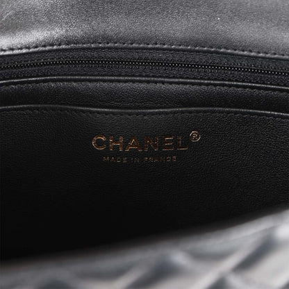 Chanel Mini Rectangular Flap Bag Black Lambskin Light Gold Hardware