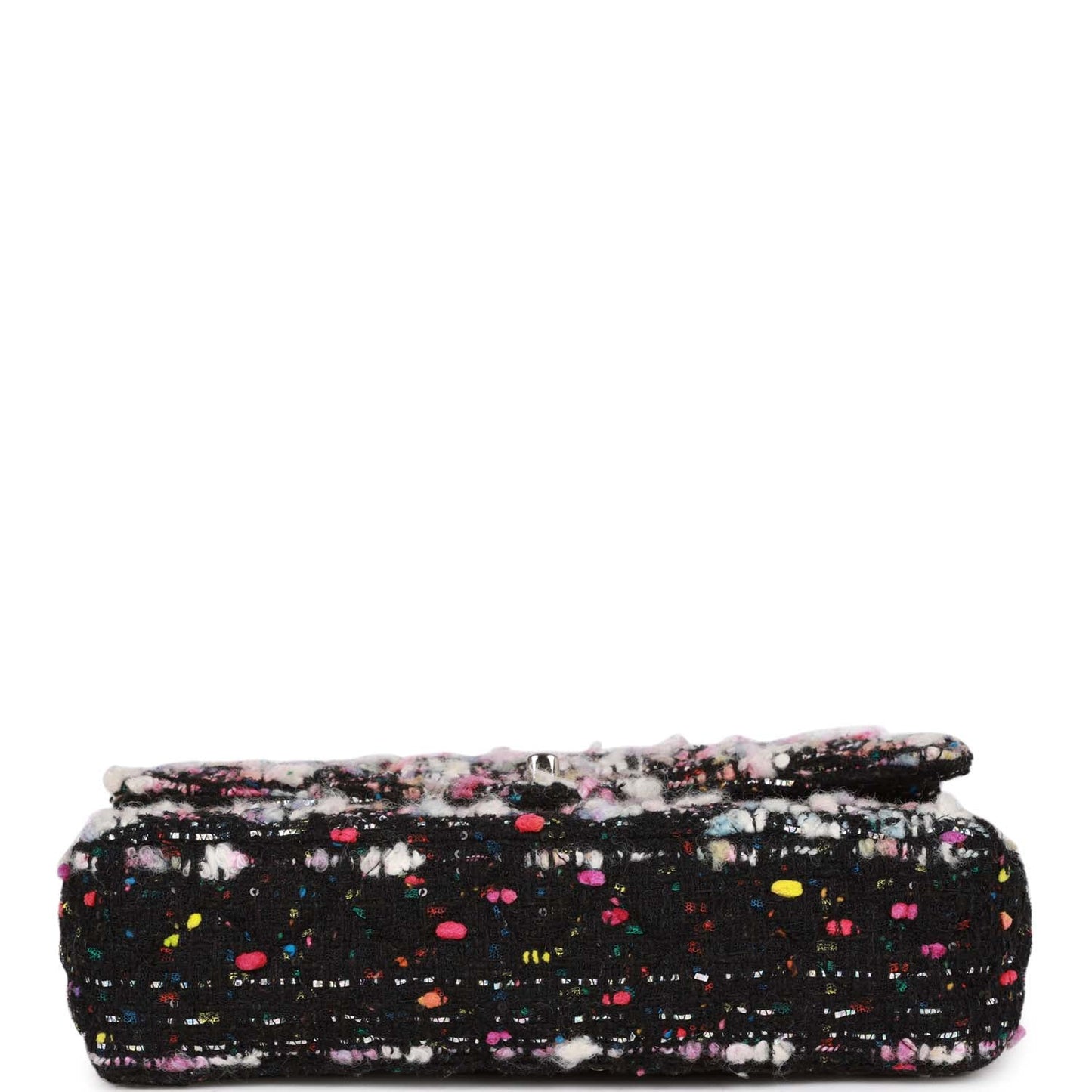 Chanel Medium Classic Double Flap Multicolor Tweed Silver Hardware