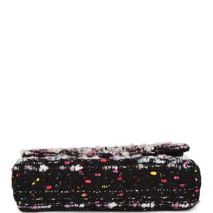 Chanel Medium Classic Double Flap Multicolor Tweed Silver Hardware