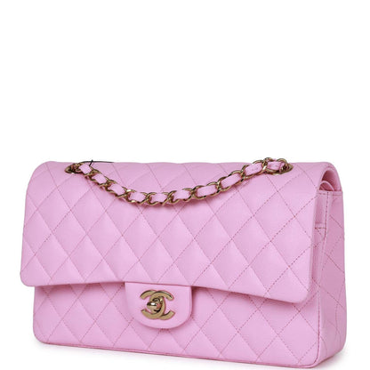 Chanel Medium Classic Double Flap Bag Lilac Caviar Gold Hardware