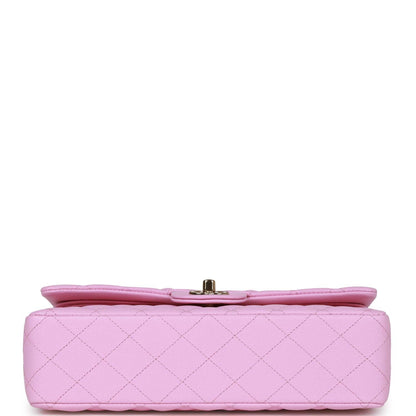 Chanel Medium Classic Double Flap Bag Lilac Caviar Gold Hardware