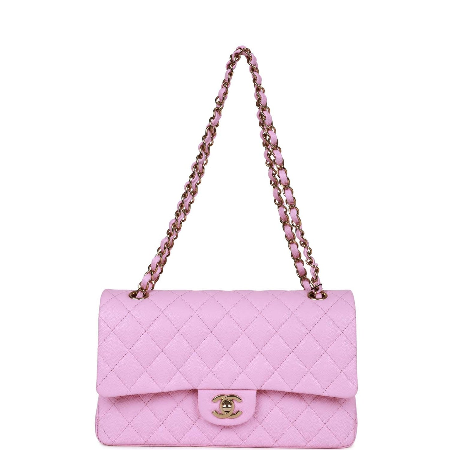Chanel Medium Classic Double Flap Bag Lilac Caviar Gold Hardware