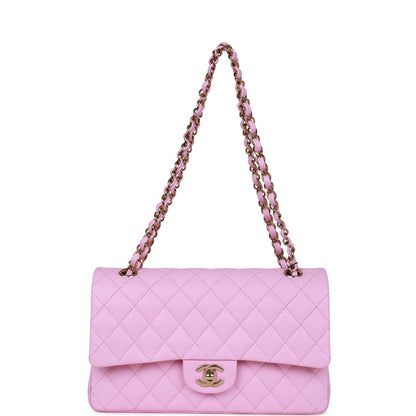 Chanel Medium Classic Double Flap Bag Lilac Caviar Gold Hardware