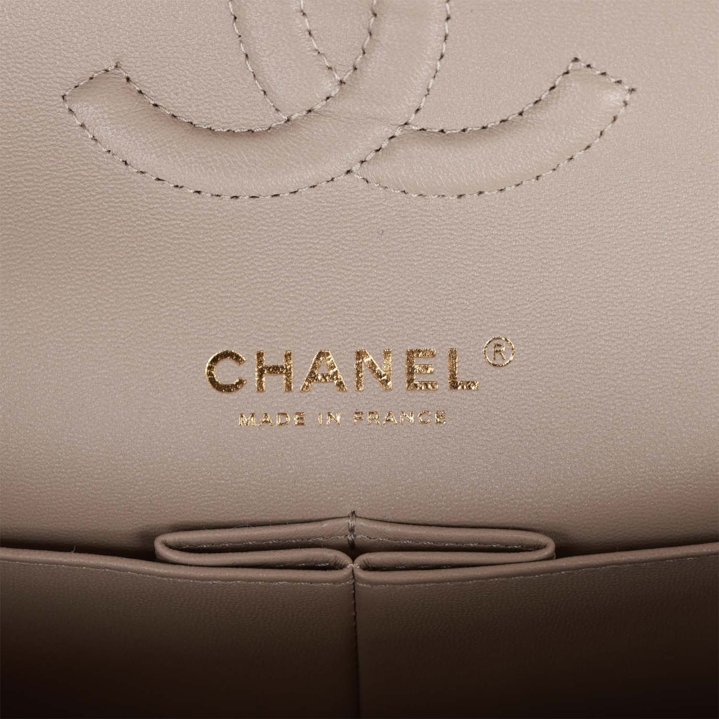 Chanel Medium Classic Double Flap Bag Grey Suede Light Gold Hardware