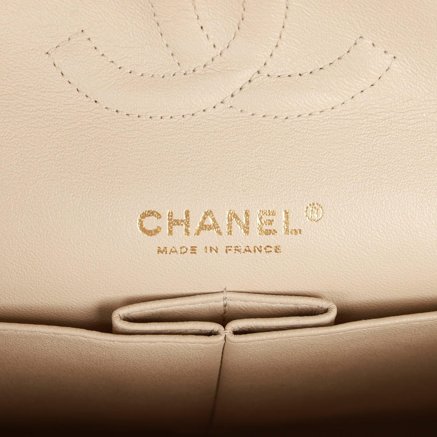 Chanel Medium Classic Double Flap Bag Black and Beige Striped Silk Light Gold Hardware
