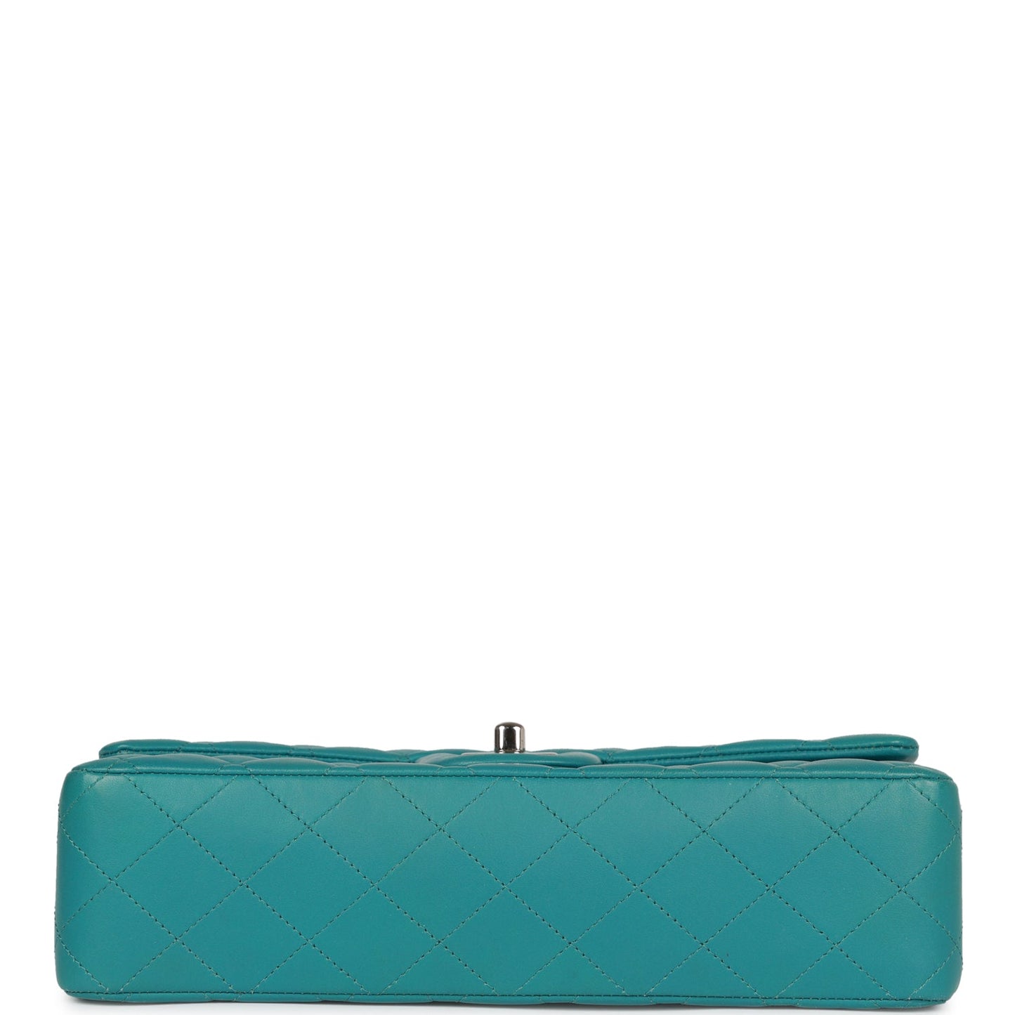 Chanel Medium Classic Double Flap Bag Blue Lambskin Silver Hardware