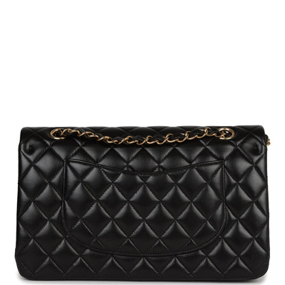 Chanel Medium Classic Double Flap Bag Black Lambskin Gold Hardware