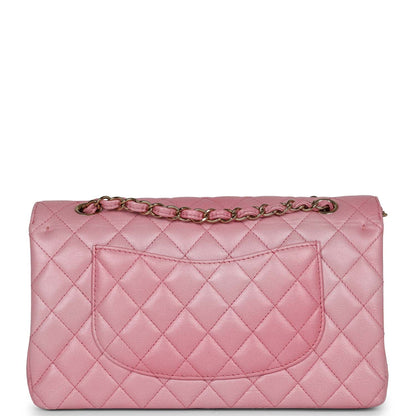 Chanel Medium Classic Double Flap Bag Pink Iridescent Ombre Goatskin Gold Hardware
