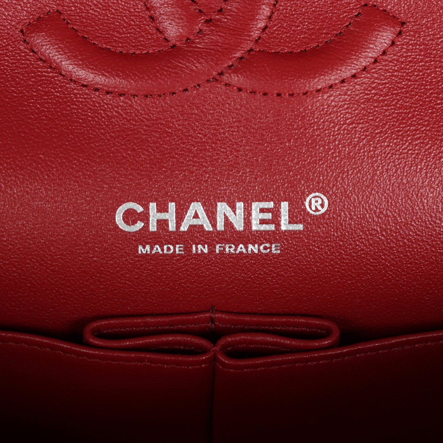 Chanel Medium Classic Double Flap Dark Red Caviar Silver Hardware