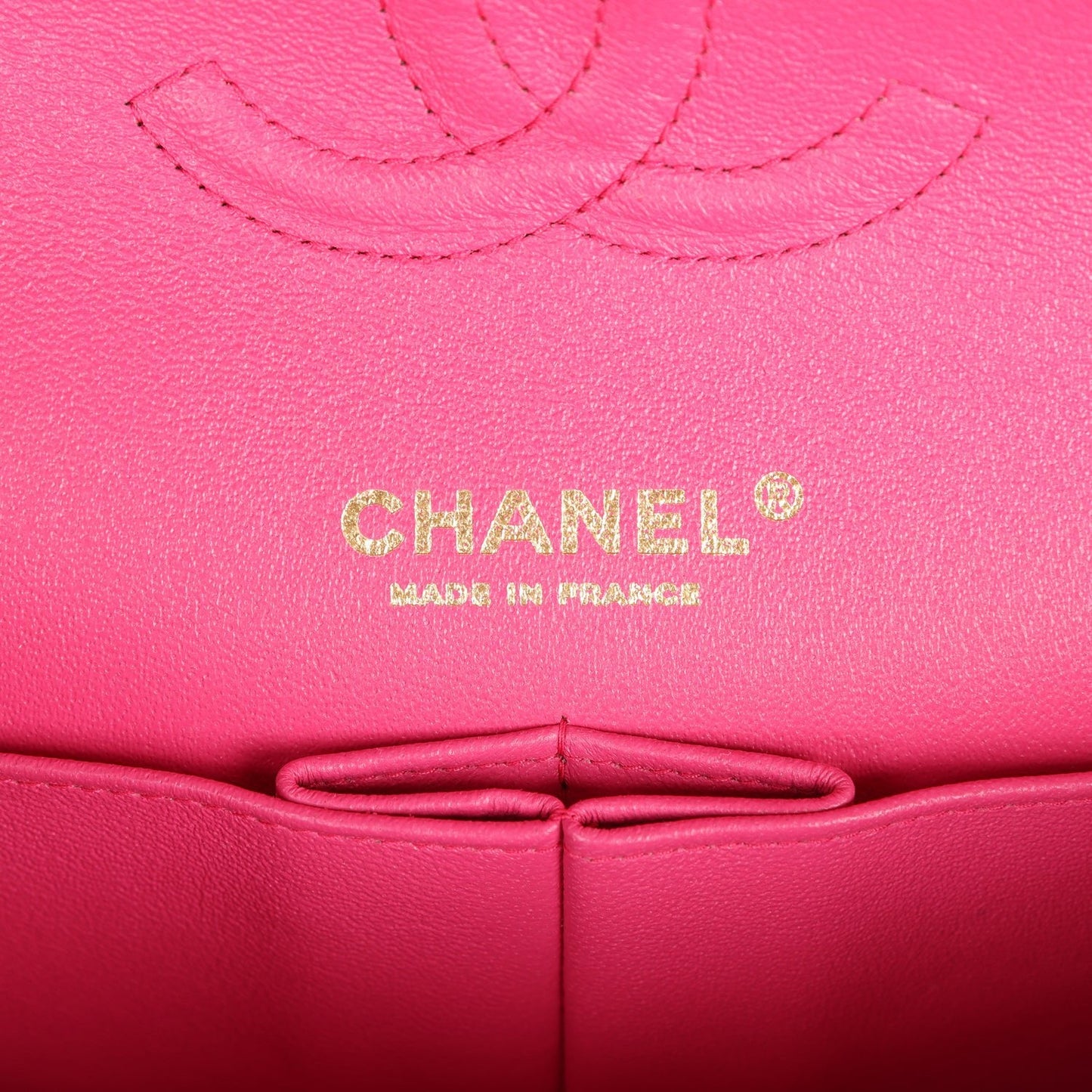 Chanel Medium Classic Double Flap Hot Pink Lambskin Gold Hardware