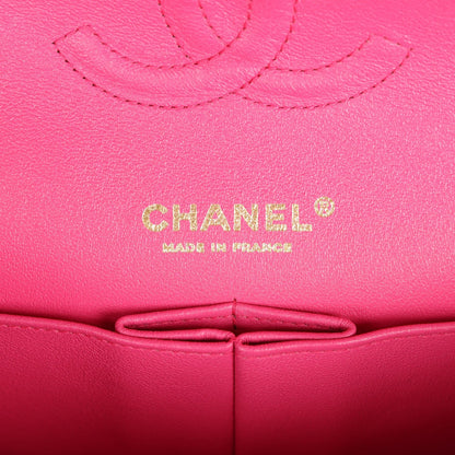 Chanel Medium Classic Double Flap Hot Pink Lambskin Gold Hardware