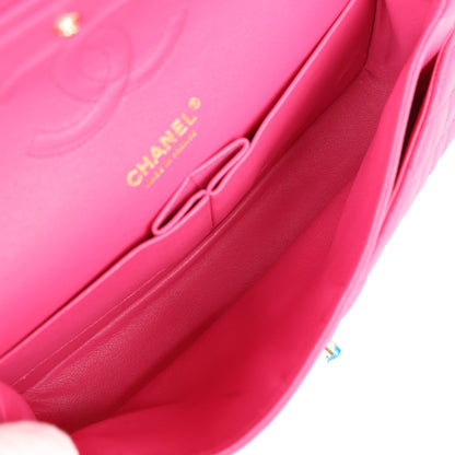 Chanel Medium Classic Double Flap Hot Pink Lambskin Gold Hardware