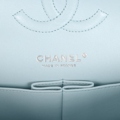 Chanel Medium Classic Double Flap Light Blue/Light Purple/White Ombre Metallic Lambskin Silver Hardware