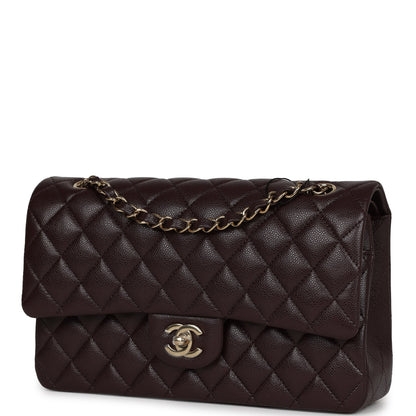 Chanel Medium Classic Double Flap Dark Purple Caviar Gold Hardware