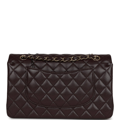 Chanel Medium Classic Double Flap Dark Purple Caviar Gold Hardware