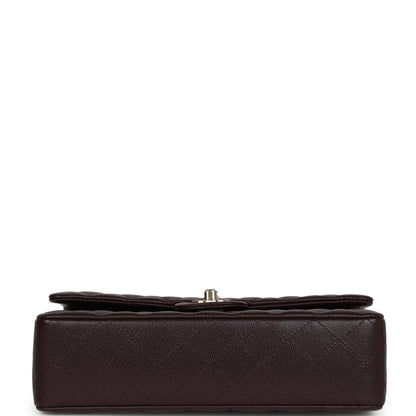 Chanel Medium Classic Double Flap Dark Purple Caviar Gold Hardware