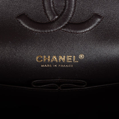 Chanel Medium Classic Double Flap Dark Purple Caviar Gold Hardware