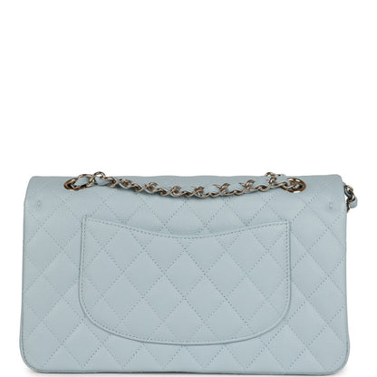 Chanel Medium Classic Double Flap Light Blue Caviar Light Gold Hardware