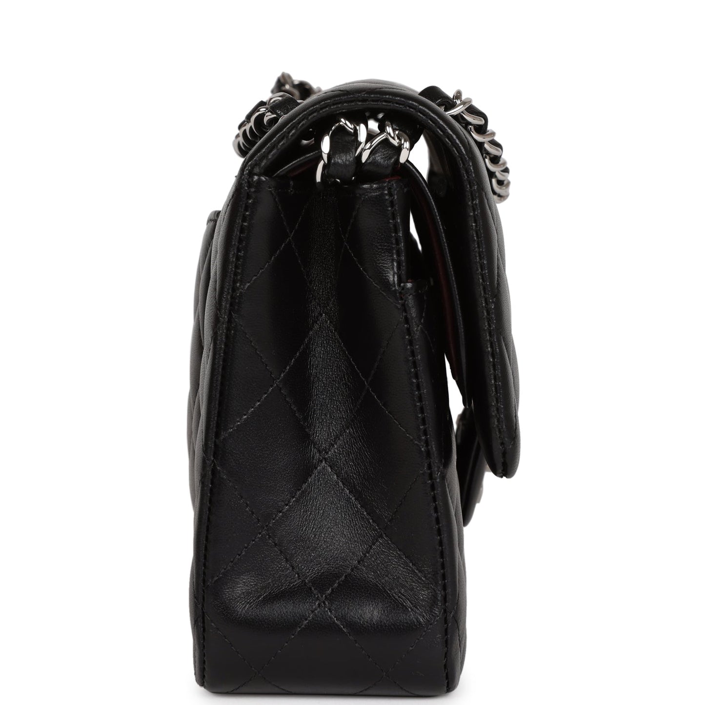 Chanel Medium Classic Double Flap Black Lambskin Silver Hardware