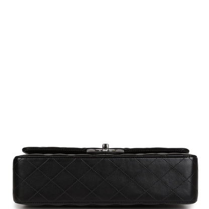 Chanel Medium Classic Double Flap Black Lambskin Silver Hardware