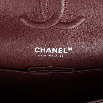 Chanel Medium Classic Double Flap Black Lambskin Silver Hardware