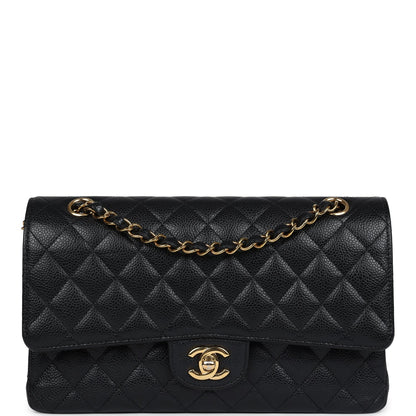 Chanel Medium Classic Double Flap Black Caviar Gold Hardware